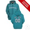 MLB Seattle Mariners Custom Name Number Blue Pullover Hoodie