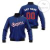 MLB Texas Rangers Custom Name Number Blue Bomber Jacket