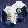 MLB Seattle Mariners Navy White Split Pullover Hoodie