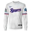 MLB Texas Rangers Custom Name Number White Sweatshirt