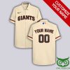 MLB San Francisco Giants Custom Name Number Beige Hawaiian Shirt
