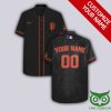 MLB San Francisco Giants Custom Name Number Black Hawaiian Shirt