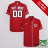 MLB Washington Nationals Custom Name Number Red Hawaiian Shirt