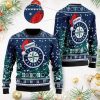MLB Seattle Mariners Custom Name Santa Claus Hat Ho Ho Ho Sweater