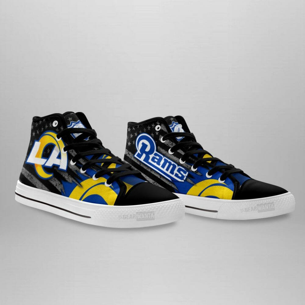 NFL Los Angeles Rams Custom American Flag High Top Shoes