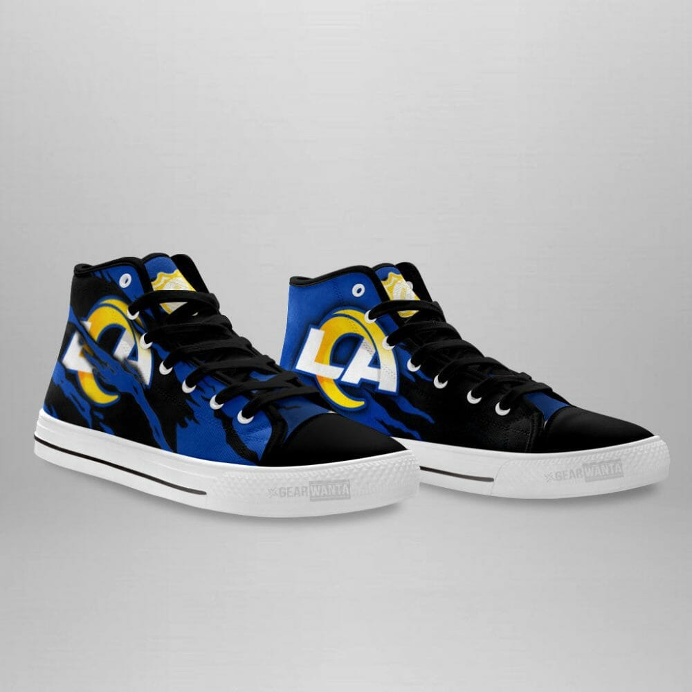 NFL Los Angeles Rams Blue Scratch High Top Shoes
