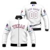 MLB Texas Rangers Custom Name Number White Bomber Jacket