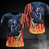 NFL New England Patriots American Flag Skull Fashion T-Shirt