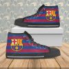FC Barcelona Blue Red Pattern High Top Shoes