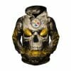 NFL Pittsburgh Steelers Eye Rugby Ball Skull Pullover Hoodie