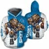 NFL Detroit Lions Blue White Mascot Pullover Hoodie
