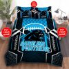 NFL Carolina Panthers Custom Name Black Blue Bedding Set