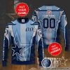 NFL Dallas Cowboys Custom Name Number Light Blue Grey Sweatshirt