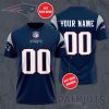 NFL New England Patriots Custom Name Number Navy T-Shirt