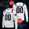NFL New England Patriots Custom Name Number White Sweatshirt