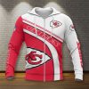 NFL Kansas City Chiefs Red White Zip Up Hoodie V2