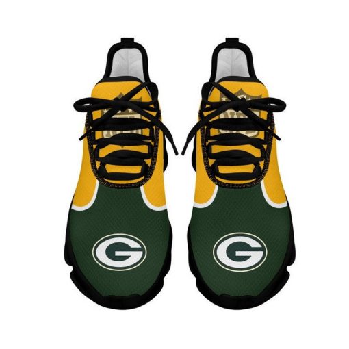 NFL Green Bay Packers Yellow Green Stripes Max Soul Shoes