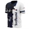 NFL New England Patriots Graphic Heart ECG Line T-Shirt