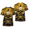 NFL Pittsburgh Steelers Halloween Pumpkin Skull T-Shirt