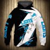 NFL Detroit Lions Black White Thunder Pullover Hoodie