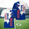 NFL Buffalo Bills White Blue Rugby Ball Polo Shirt