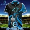 NFL Carolina Panthers Black Blue Skull Hawaiian Shirt