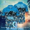 NFL Carolina Panthers Blue Black Flower Hawaiian Shirt