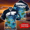 NFL Dallas Cowboys Custom Name Coconut Beach Hawaiian Shirt