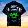 NFL Seattle Seahawks Navy Green Skull Hawaiian Shirt