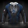 NFL Dallas Cowboys Black Blue Darken Logo Burning Pullover Hoodie