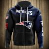 NFL New England Patriots Golden Skull Zip Up Hoodie