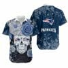 NFL New England Patriots Light Blue Rose Skull Hawaiian Shirt