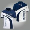 NFL New England Patriots White Dark Blue Polo Shirt