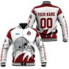 NCAA Ohio State Buckeyes Custom Name Number White Baseball Jacket