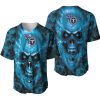 NFL Tennessee Titans Skull Blue Baseball Jersey