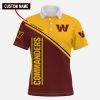 NFL Washington Commanders Custom Name Black Yellow Brown Polo Shirt V2
