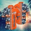 NFL Denver Broncos Tropical Flowers Orange Hawaiian Shirt
