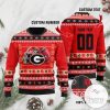 NCAA Georgia Bulldogs Custom Text Number Ugly Christmas Sweater
