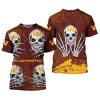 NFL Washington Commanders Brown Yellow Skull Fashion T-Shirt