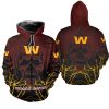 NFL Washington Commanders Red Skull Pumpkin Zip Up Hoodie