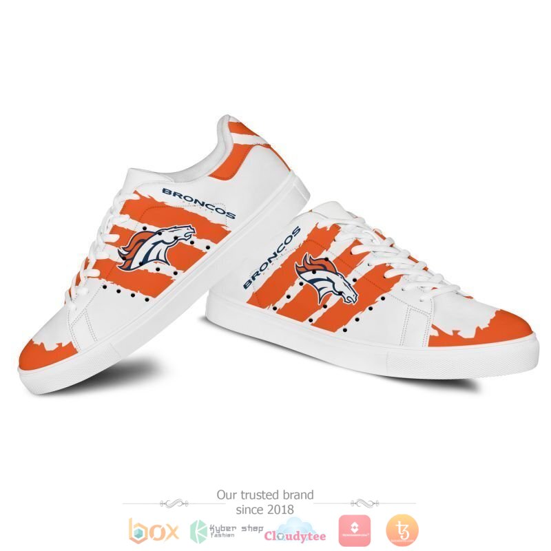 NFL Denver Broncos White Orange Stan Smith Shoes NFL Denver Broncos White Orange Stan Smith Shoes