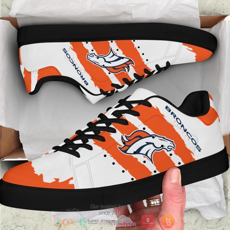 NFL Denver Broncos White Orange Stan Smith Shoes NFL Denver Broncos White Orange Stan Smith Shoes