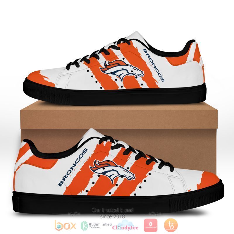 NFL Denver Broncos White Orange Stan Smith Shoes NFL Denver Broncos White Orange Stan Smith Shoes