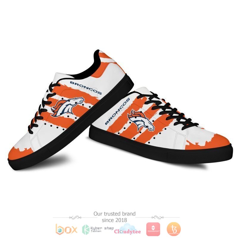 NFL Denver Broncos White Orange Stan Smith Shoes NFL Denver Broncos White Orange Stan Smith Shoes