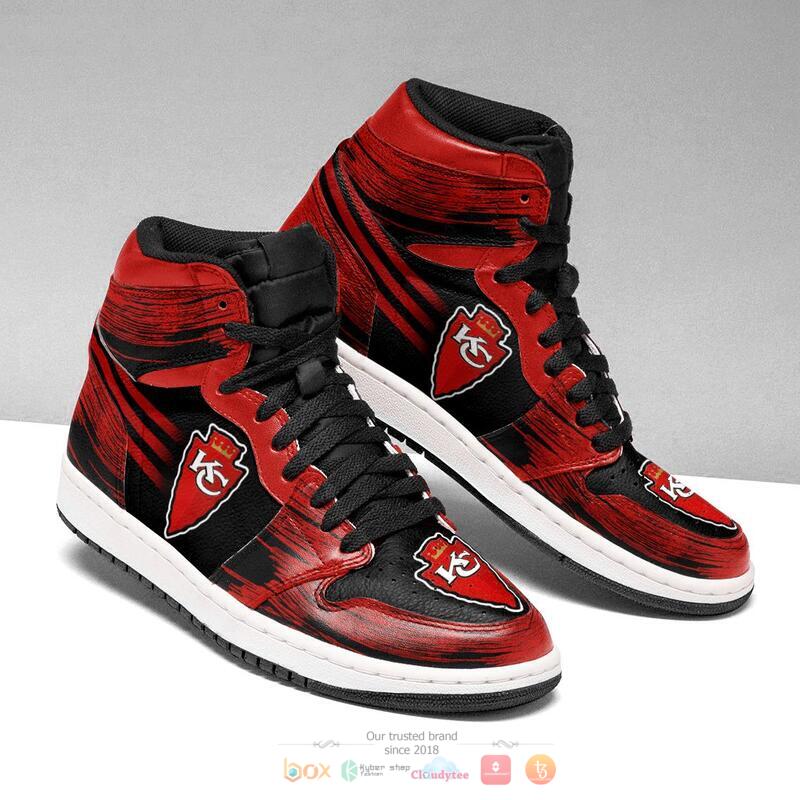 NFL Kansas City Chiefs Red Black Air Jordan 1 High Sneakers V2 NFL Kansas City Chiefs Red Black Air Jordan 1 High Sneakers V2