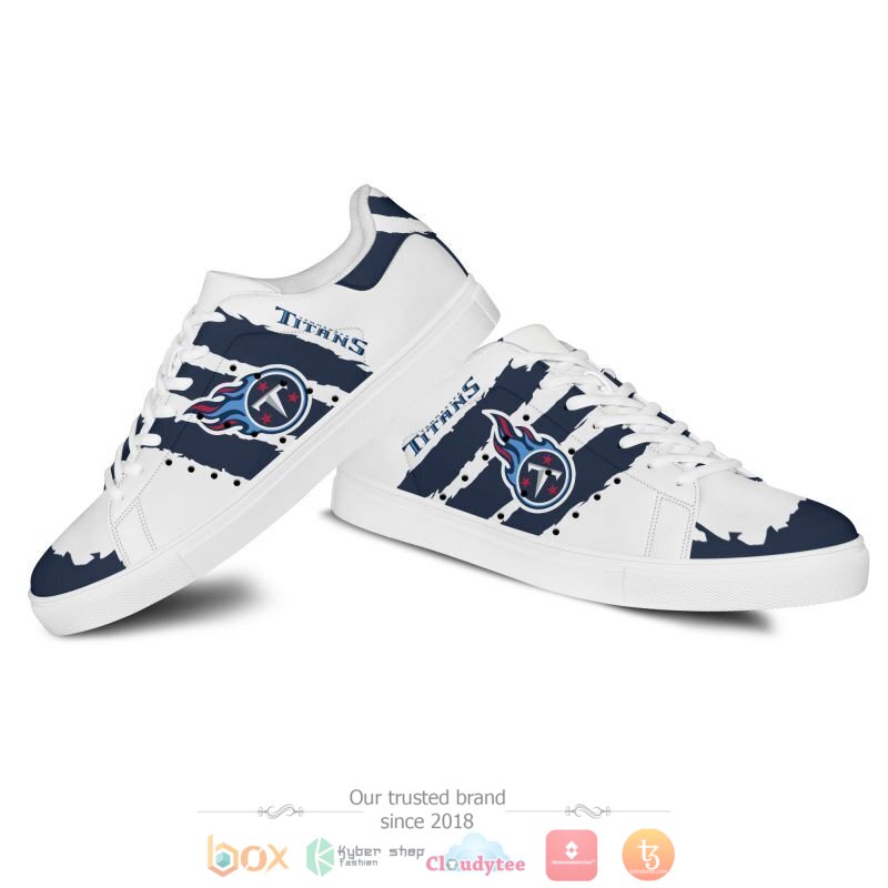 NFL Tennessee Titans White Navy Blue Stan Smith Shoes NFL Tennessee Titans White Navy Blue Stan Smith Shoes