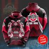 NCAA Ohio State Buckeyes Custom Name Skull Pullover Hoodie