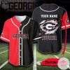 NCAA Georgia Bulldogs Custom Name Logo Baseball Jersey