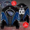 NFL Tennessee Titans Custom Name Number Navy Blue Bomber Jacket