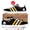 NFL Pittsburgh Steelers Custom Name Black Golden White Stripes Stan Smith Shoes